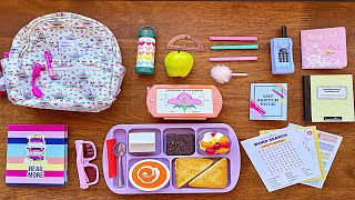 Setting Up American Girl Backpacks School Lunches and School Room [upl. by Otis]