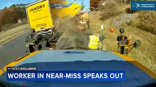 NYSDOT worker speaks out after near miss [upl. by Enelad]