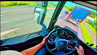 POV Truck Driving in Rheine 🇩🇪 Germany  Scania R450  4K HD  ASMR trucks truck driver pov [upl. by Gamin]