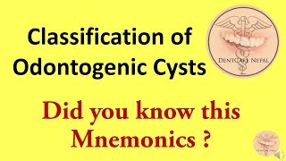 MNEMONICS  Cysts of Oral Cavity  Oral Pathology [upl. by Herr616]