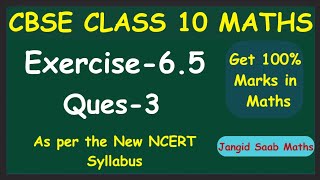 Class 10 Maths Ex 65 Ques 3 Full Solution CBSE NCERT Jangid Saab Maths Narendra Jangid [upl. by Greysun382]