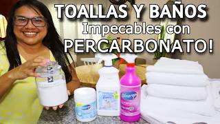 🟣 Cómo Blanquear tus Toallas y tu Baño con PERCARBONATO  TIPS Y TRUCOS DE ASEO P TU CASA  VLOGS [upl. by Etnoed]