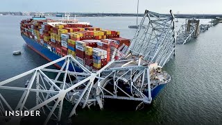 Baltimore Bridge Collapses After Cargo Ship Slams Into Base  Insider News [upl. by Anabahs216]