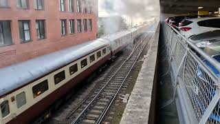 1Z70 Steam Dreams train hauled by West Country Class 34046 Braunton Lincoln Central Station [upl. by Anallij]