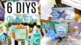 💙6 DIY DOLLAR TREE COASTAL BEACH SUMMER DECOR CRAFTS 💙WREATH Olivias Romantic Home [upl. by O'Connor]