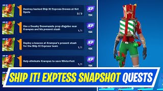 Fortnite Complete Ship It Express Snapshot Quests Day 2  How to EASILY Complete Winterfest Quests [upl. by Maybelle]