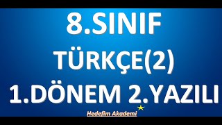 8SINIF TÜRKÇE 1DÖNEM 2YAZILI2 [upl. by Afrikah]