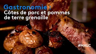 Gastronomie  côtes de porc et pommes de terre grenaille [upl. by Nissie]