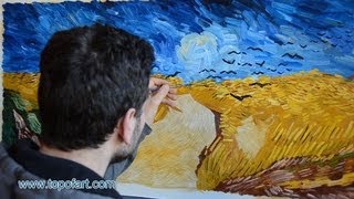 Art Reproduction van Gogh  Wheat Field with Crows HandPainted Oil Painting [upl. by Llenrep]