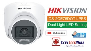 ds2ce76dotlpfs colorvu LED light setting hikvision 2MP Dual Light Audio Indoor Fixed Turret Camera [upl. by Nossyla]