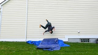 Learning Palm Flip in Only 1 Hour  Scariest Parkour for me Yet [upl. by Eisenstark]