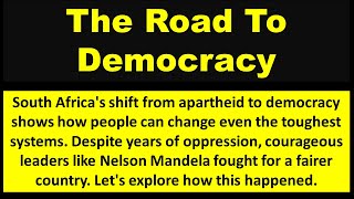 the road to democracy in south africa essay grade 12 [upl. by Garwood]