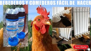 Como Hacer Bebederos y Comederos para pollos ideas [upl. by Nivlen]