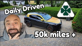 BEST DAILY EVER Real World Review and Service Costs Alfa Romeo Stelvio Quadrifoglio [upl. by Lemmueu]