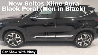 Kia New Seltos 15T Xline Aura Black Pearl With HUDDash CamAuto Hold Electric brakeEx2044Lac [upl. by Yelknirb]