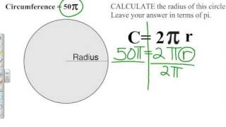 Calculating Radius given circumfernce in terms of pi [upl. by Sylvia172]