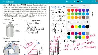Viscosidad Ejercicio 7 251 Cengel Primera Edición [upl. by Ojyma]