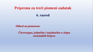 Pripreme za treći pismeni zadatak samo zadaci  6 razred [upl. by Sulamith617]