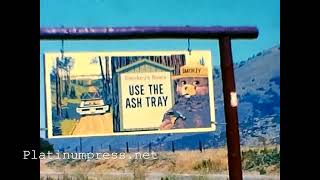 Smokeys RulesUse the Ash Tray 8mm home movie California 1960s Smokey the Bear roadside sign [upl. by Ttihw104]