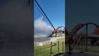 Diamondback Kings Island Splash Down Slow Motion [upl. by Fineman109]