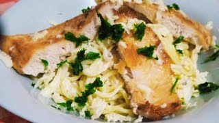 Spaghettis aux escalopes de poulet et champignons [upl. by Aicat]