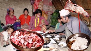 dharme family cooking Rabbit meat at dinner for guest sister [upl. by Forbes]