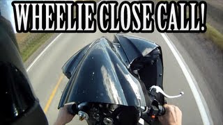 Motorcycle Nearly Crashes During Wheelie  Yamaha R6 [upl. by Jarid17]