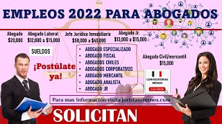 🎡 Empleos para ABOGADOS 20222023  REQUISITOS Beneficios Documentacion Bolsa de trabajo y EMPLEO [upl. by Soo]