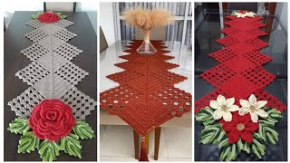 crochet table runnersIdeas para caminos de mesa con diseño de encaje tejido [upl. by Millford]