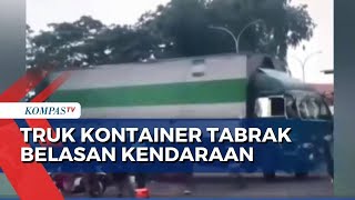 Truk Kontainer Tabrak Belasan Kendaraan di Tangerang Polisi Sopir Positif Gunakan Sabu [upl. by Lorac]