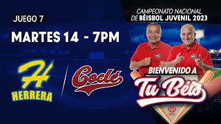 Béisbol Juvenil 2023  Herrera vs Coclé en VIVO Juego 7 de semifinal [upl. by Elinet]