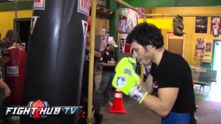 Julio Cesar Chavez Jr vs Brian Vera 2 Chavez media workout highlights [upl. by Esirrehc]