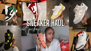 SNEAKER HAUL 2023  recent pickups Dunks Jordans New Balance amp more [upl. by Ahsilrae]