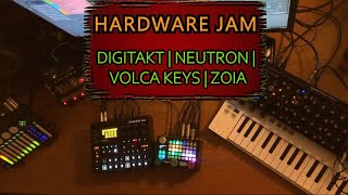 Full Hardware Jam  Digitakt Volca Keys  Monotron Delay Behringer Neutron Empress ZOIA [upl. by Orelle]