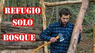 Haciendo Una Cabaña En El Bosque Solo [upl. by Hauger]