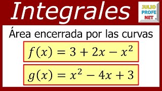 ÁREA ENTRE CURVAS  Ejercicio 6 [upl. by Eetnom]