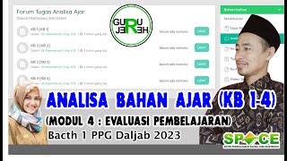 TUGAS ANALISA BAHAN AJAR KB 14 MODUL 4 EVALUASI PEMBELAJARAN PPG DALJAB 2023 [upl. by Jehias]