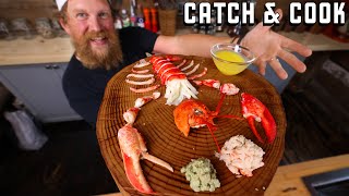 How to Brake Down A Maine Lobster  Catch and Cook [upl. by Llerehc189]