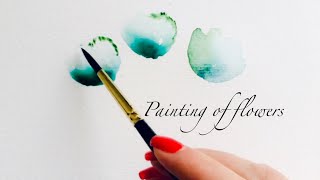 easy drawing of flowers  with watercolor technique [upl. by Ainod42]