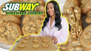 WHITE CHOCOLATE MACADAMIA NUT COOKIES RECIPE LIKE SUBWAY  SHERLINA NYM [upl. by Stronski]