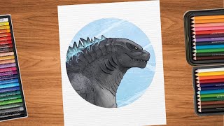 How to draw Godzilla tutorial  GODZILLA VS KONG step by step drawing [upl. by Eardnoed]