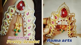 pretty Armlet  vanki How to make Armlet  jewellery tutorials [upl. by Elleinwad]