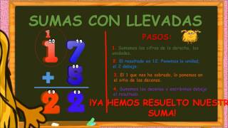 wwwmatecitoscom 2º Primaria Sumas con llevadas [upl. by Kilar]