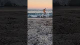 Skimboarding 1 Step Drop Wrap around attempt Closest One [upl. by Dusa]