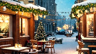 Snowy Jazz Café ❄️ Cozy Winter Coffee Shop Ambience with Relaxing Jazz [upl. by Riatsala124]