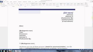 Jobansøgning Eksempel med Words gratis skabeloner [upl. by Reich531]