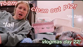 decluttering my room pt2 FAIL vlogmas day 22  briannafaith [upl. by Leahcimnaes478]