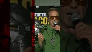 Fans react as Robert Downey Jr returns to Marvel as Doctor Doom MCU ComicCon BBCNews [upl. by Cohbath]