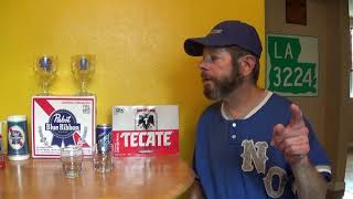 Louisiana Beer Reviews Pabst Blue Ribbon vs Tecate [upl. by Acceb]