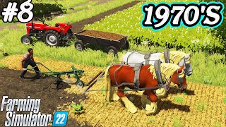 1970S PLOWING WITH HORSES Collecting straw Next calf Throwing away cow dung FS 22 Ep 8 [upl. by Cassaundra]